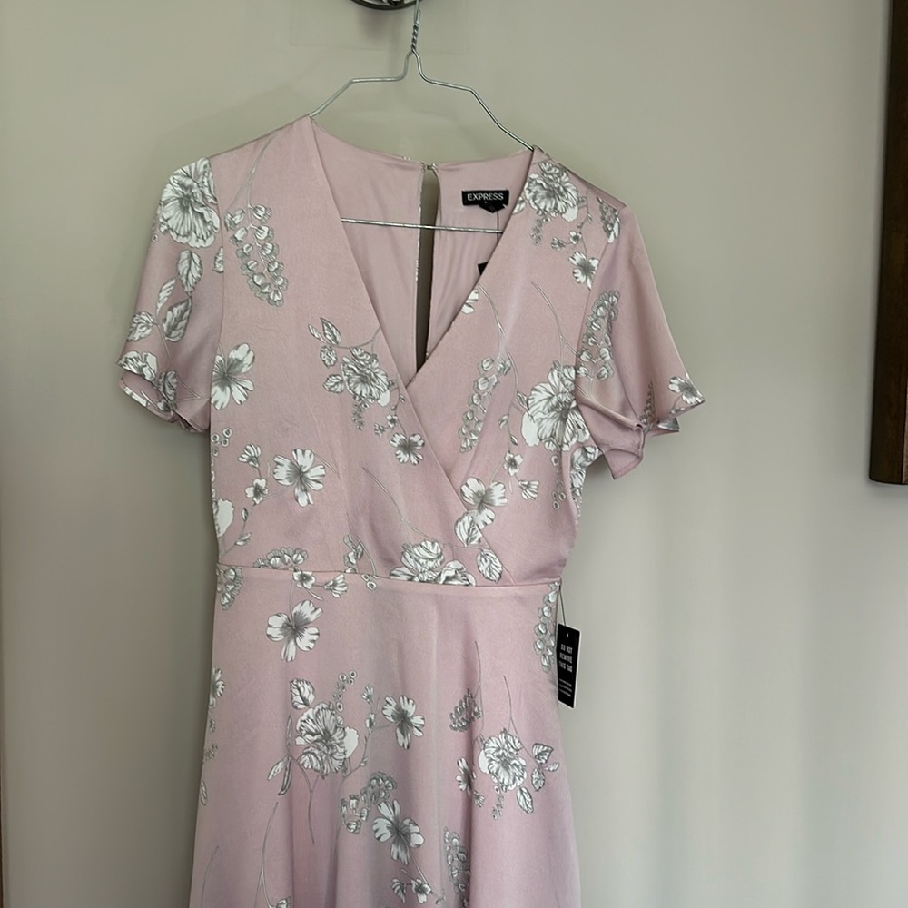 Brand New Express Size 2 Light Pink Flowered Dress